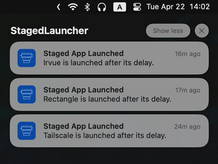 Staged Launcher Notifications
